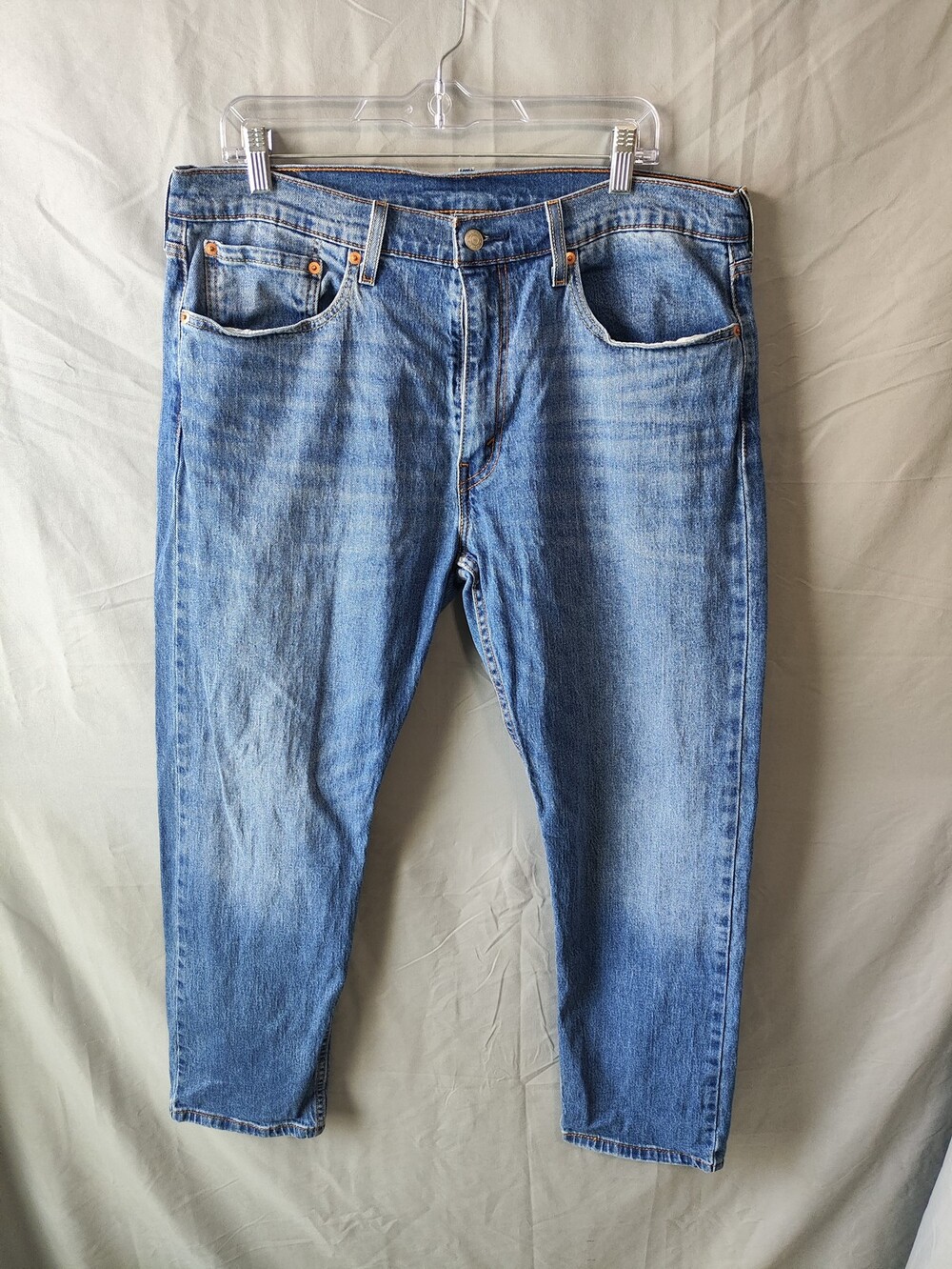 Levis 502 Jeans Mens 36x30 Blue Tapered Fit Stretch Denim Medium Wash Classic